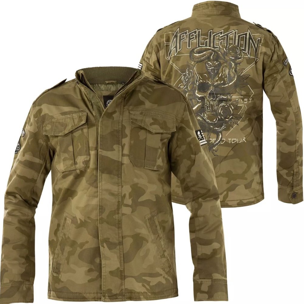 AFFLICTION MEN'S JACKET DESTROY Camo Military Gree - Picture 7 of 7